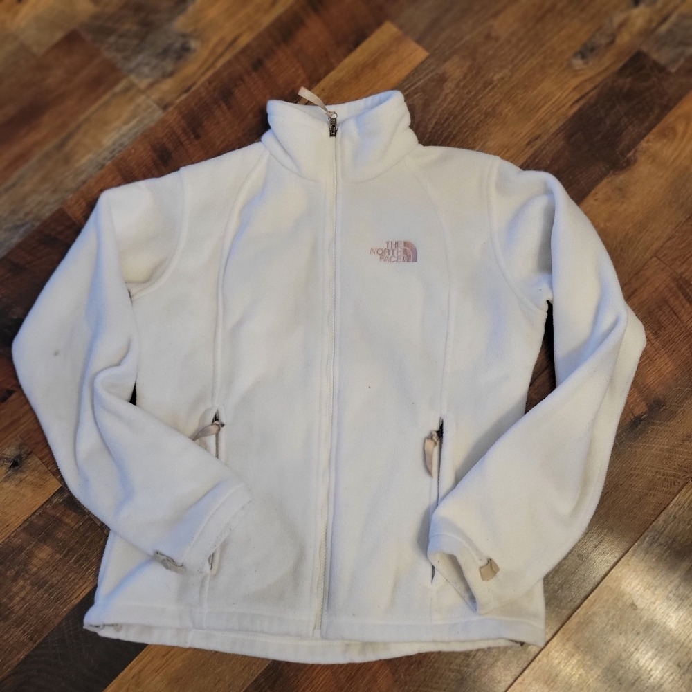 Northface fleece white full zipup fleeces women's small